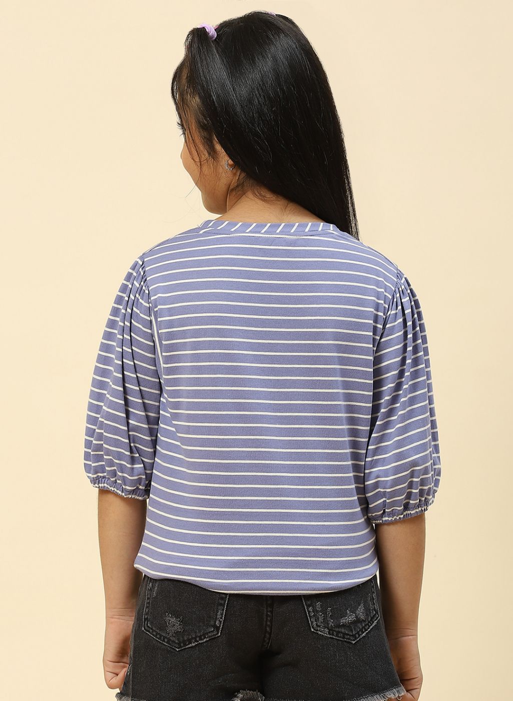 Girls Blue Stripe Top
