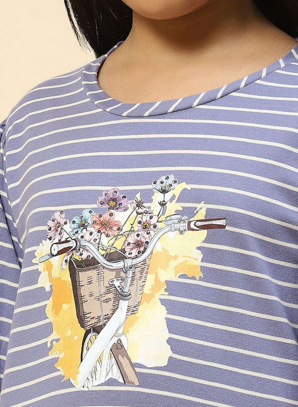 Girls Blue Stripe Top