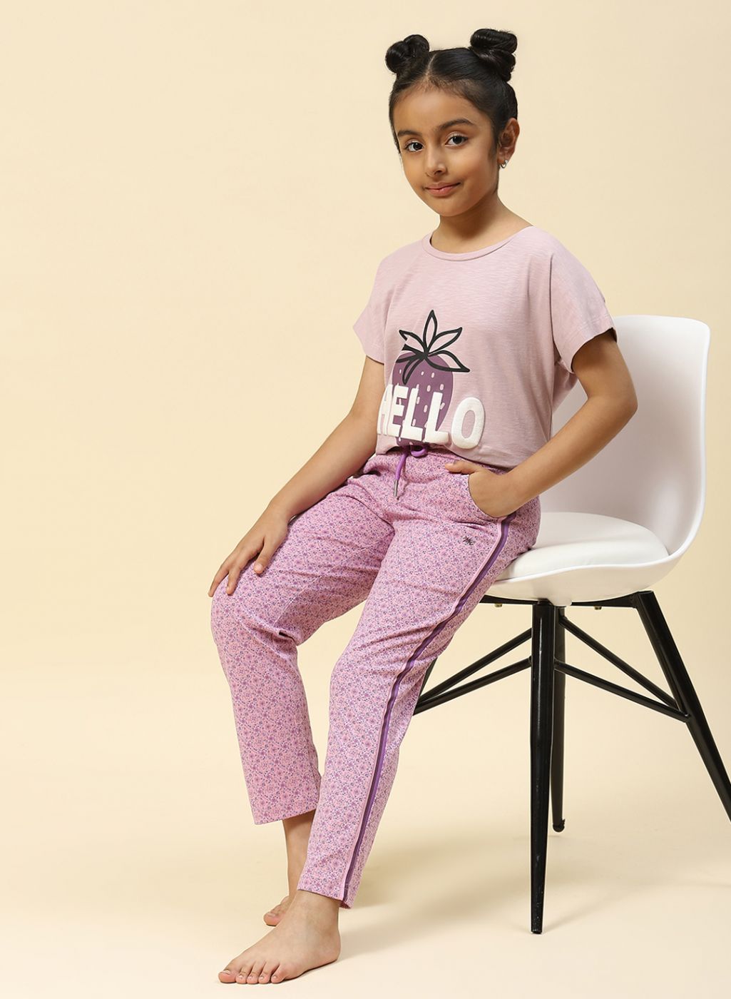 Girls Purple Regular Fit Lower