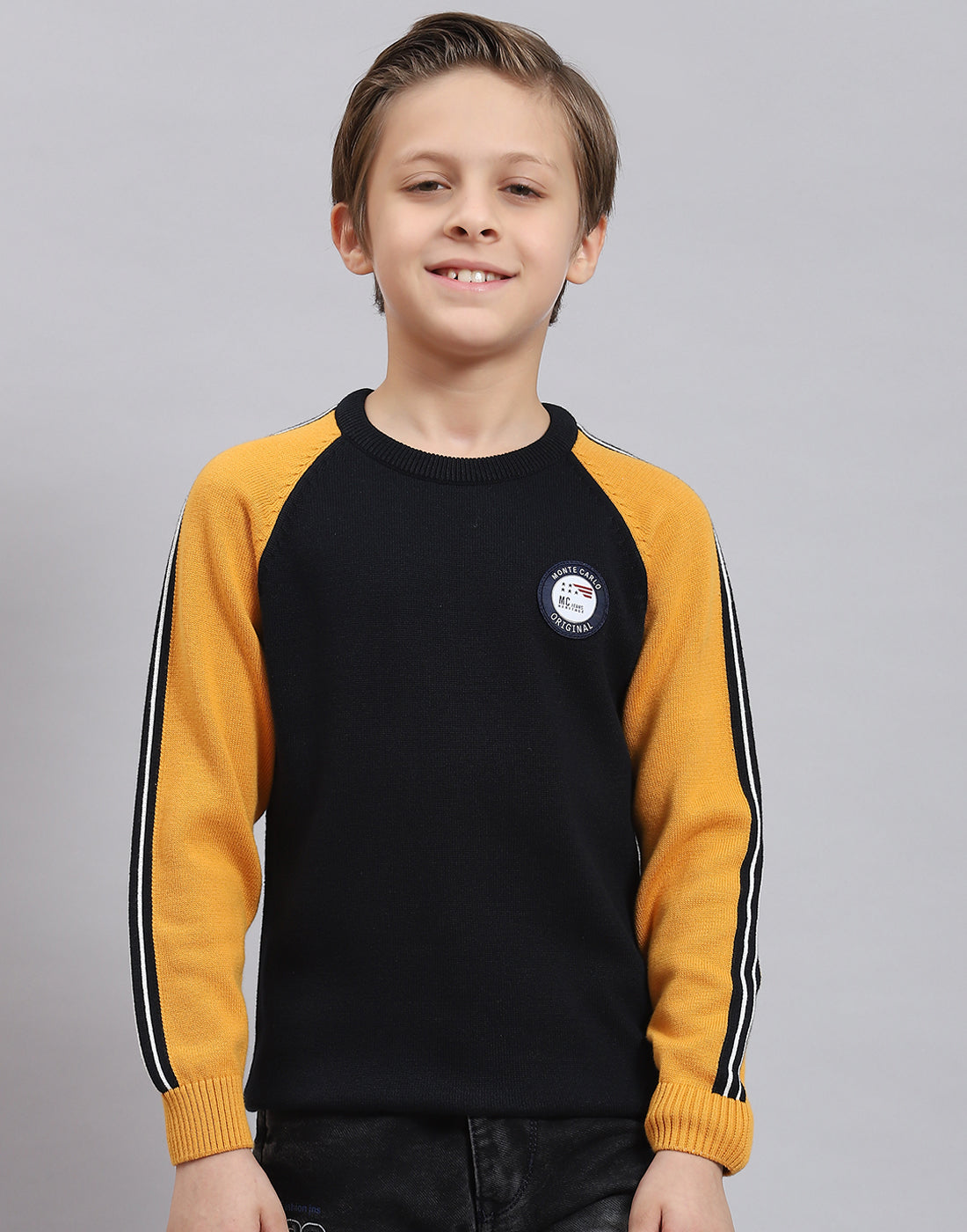 boys navy down sweater main image 1