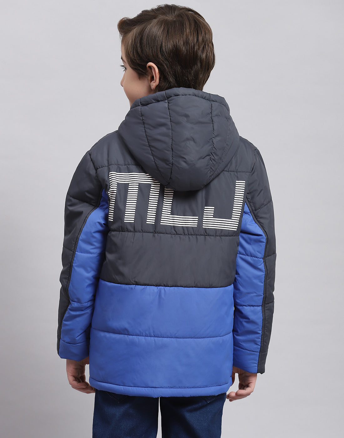 Boys Navy Blue Solid Hooded Full Sleeve Boys Jacket