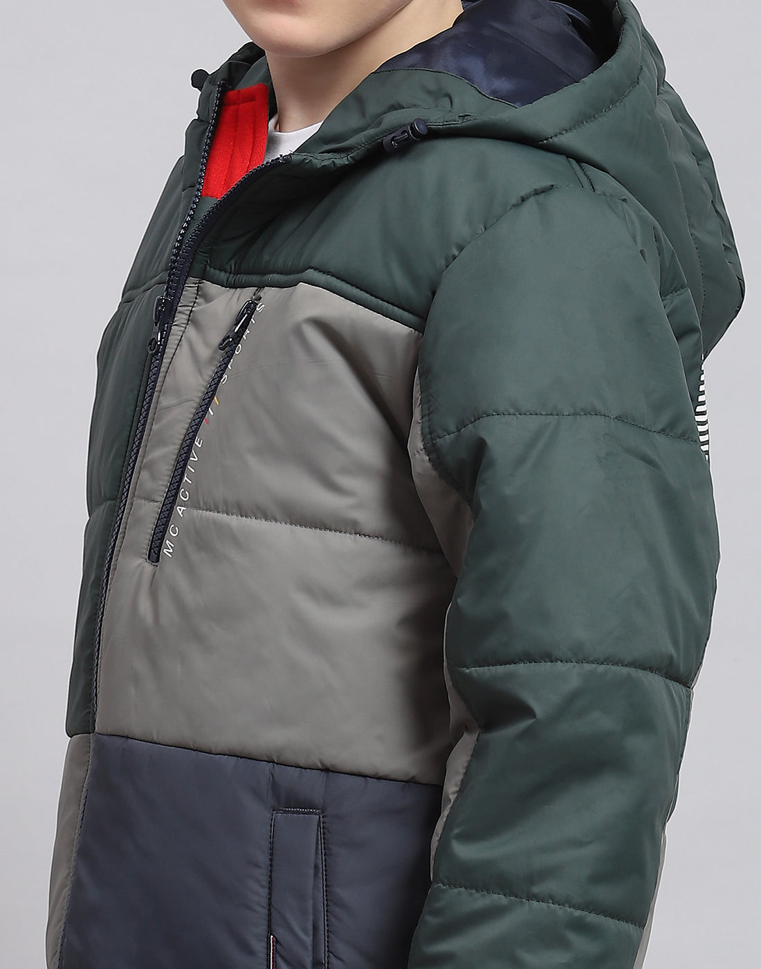 Boys Green Solid Hooded Full Sleeve Boys Jacket