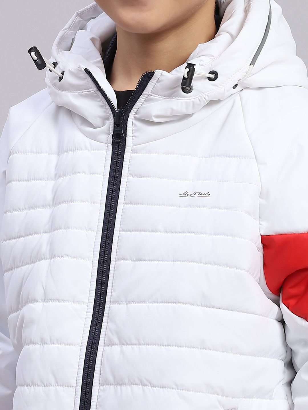 Boys White Solid Hooded Full Sleeve Boys Jacket