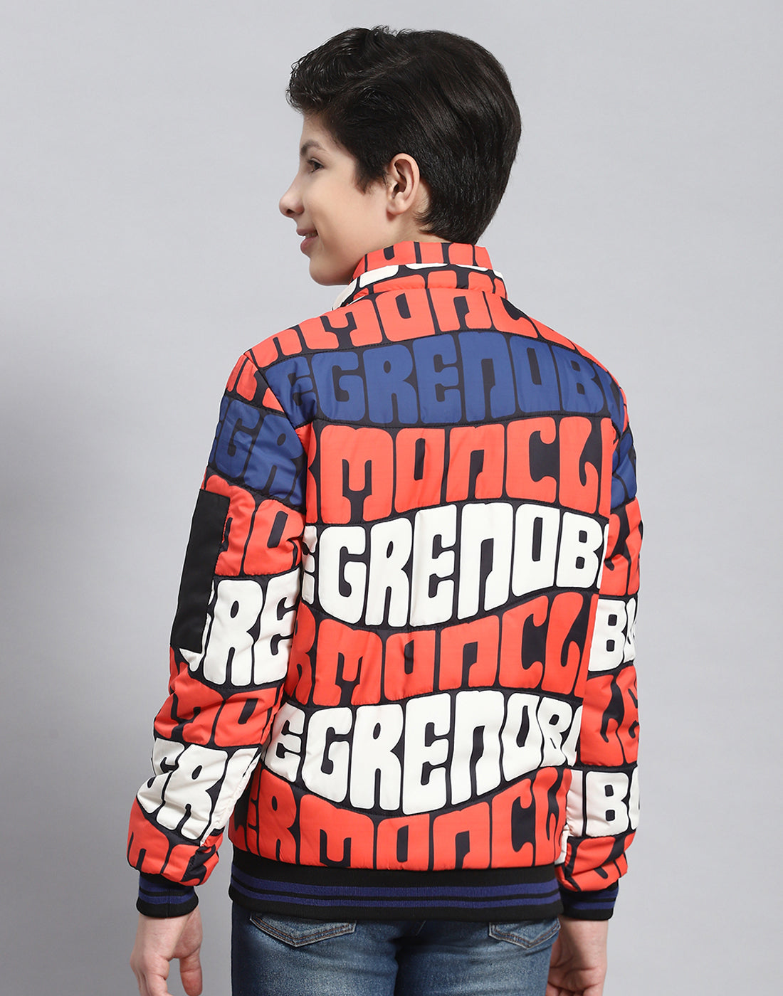 Boys Rust Printed Hooded Full Sleeve Boys Jacket