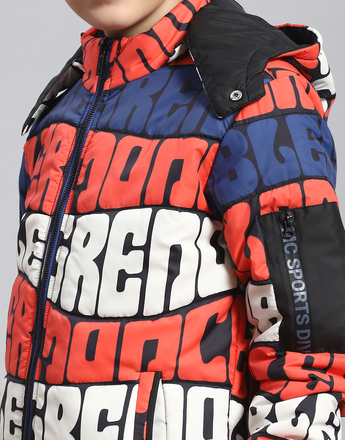 Boys Rust Printed Hooded Full Sleeve Boys Jacket