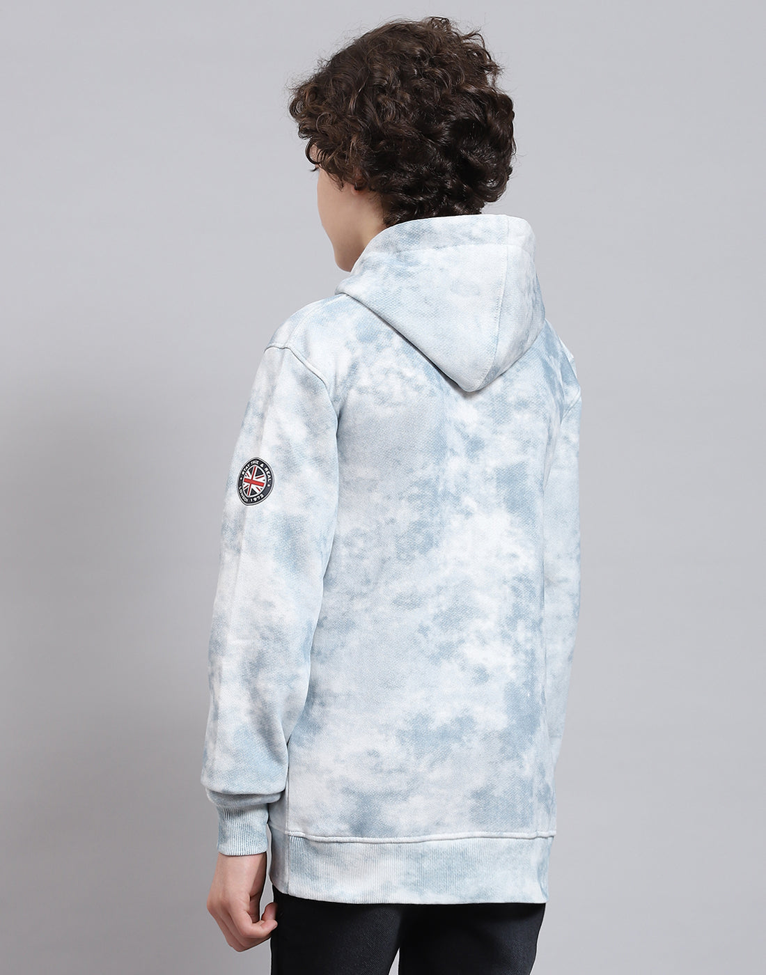 Boys Blue Printed Round Neck Full Sleeve Sweatshirt