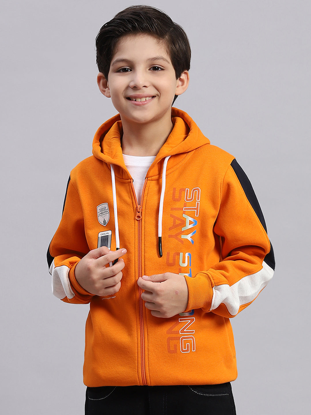 Monte Carlo Boys Orange Sweater Boys Mustard Self Design Round