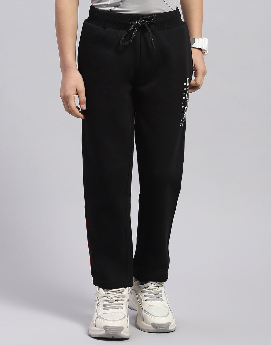 Boys Black Printed Regular Fit Lower