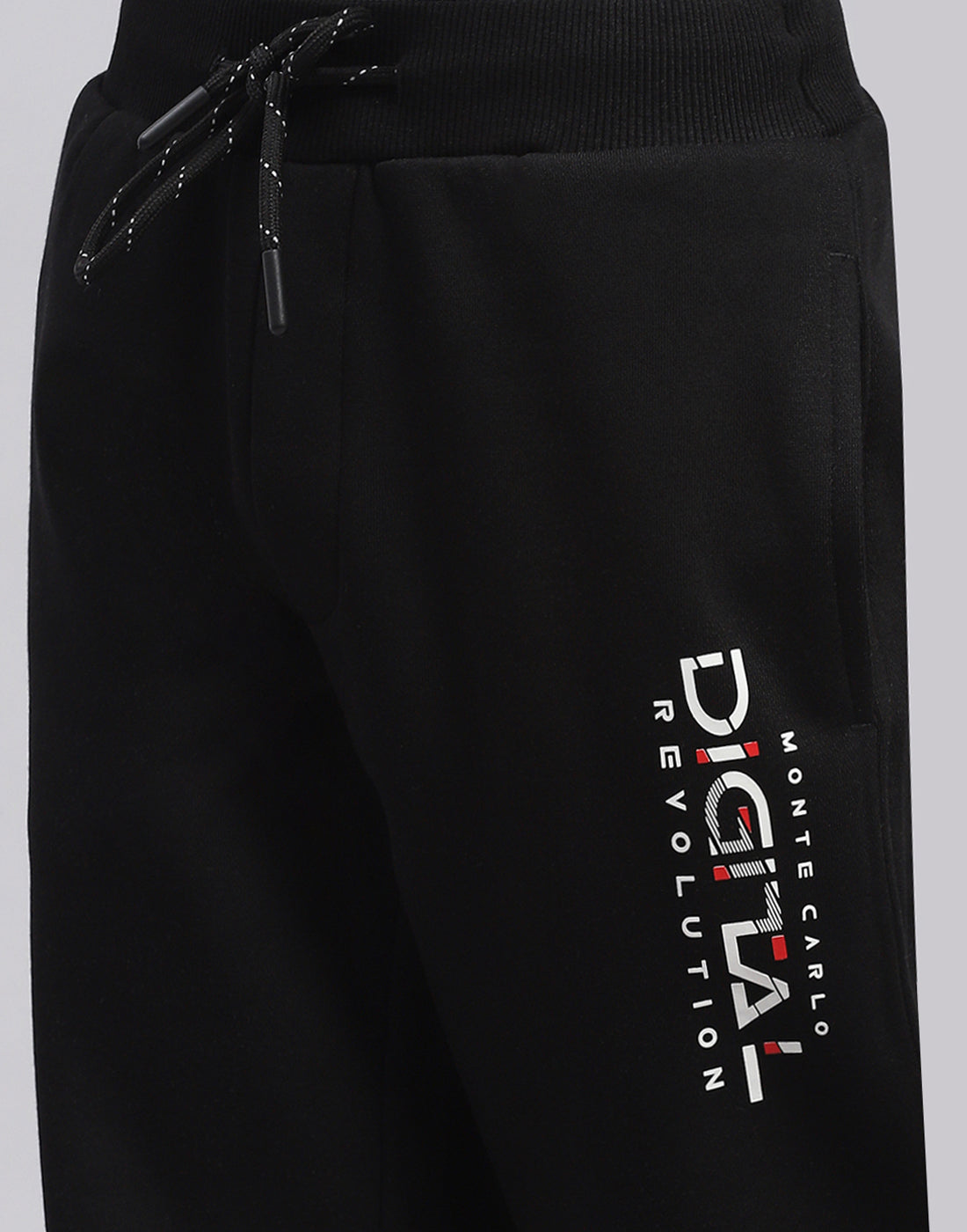 Boys Black Printed Regular Fit Lower