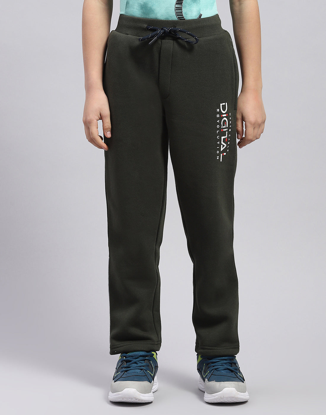 Boys Olive Printed Regular Fit Lower