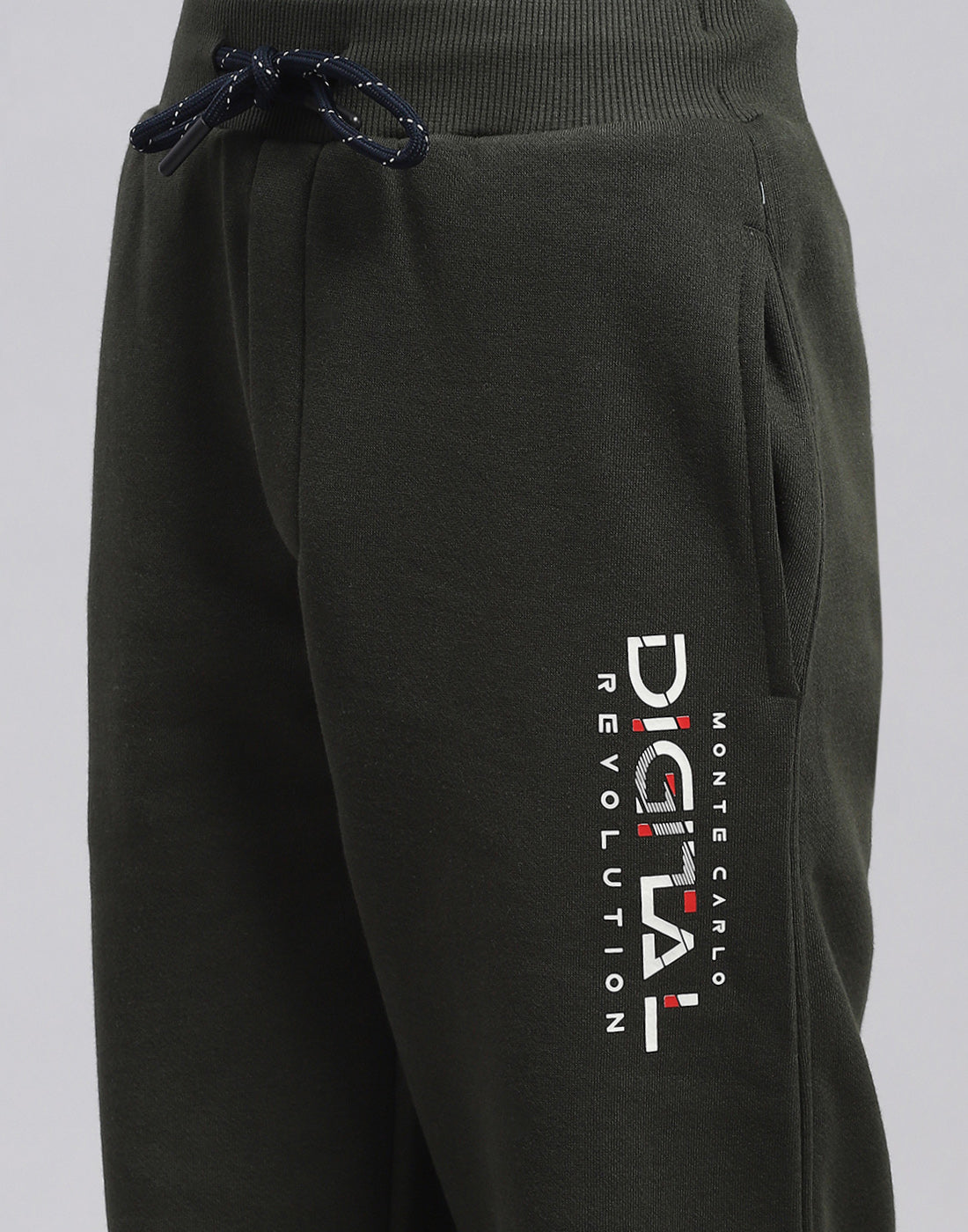 Boys Olive Printed Regular Fit Lower