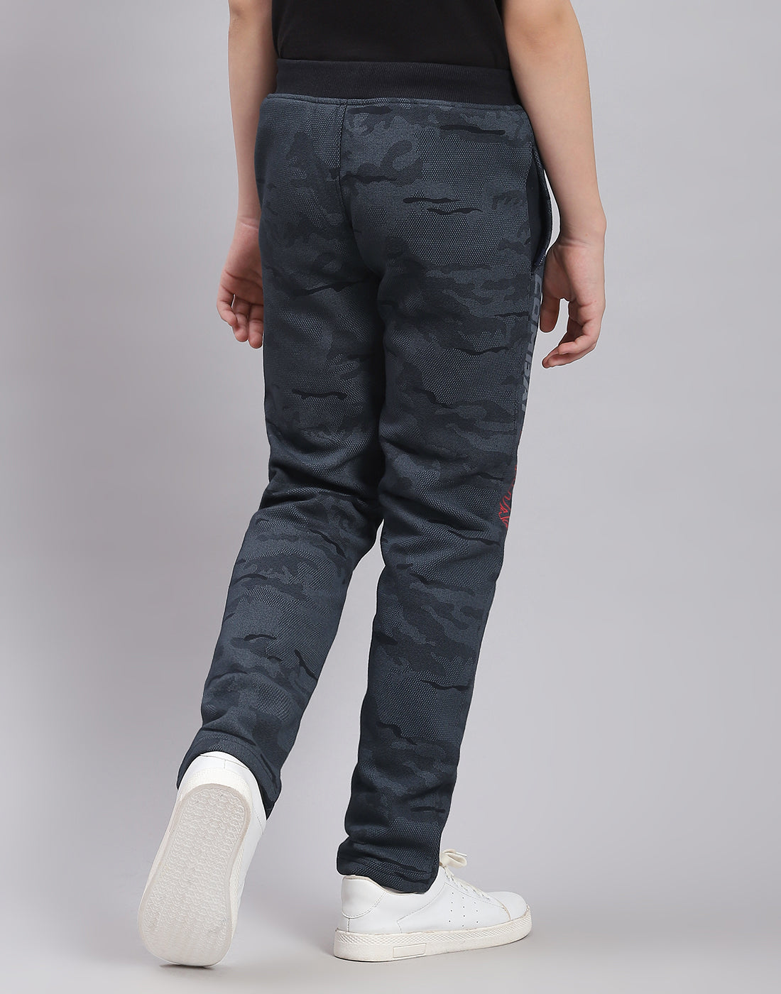 Boys Navy Blue Printed Regular Fit Lower
