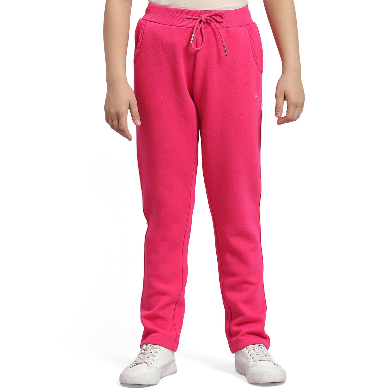 Girls Magenta Solid Regular Fit Lower