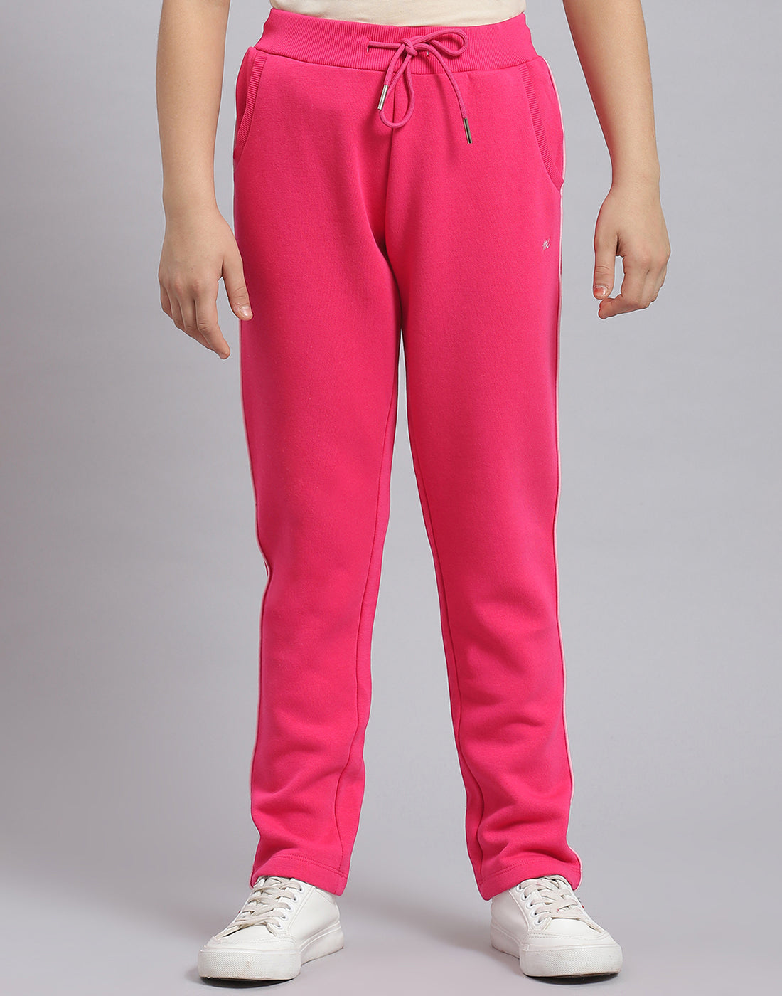 Girls Magenta Solid Regular Fit Lower