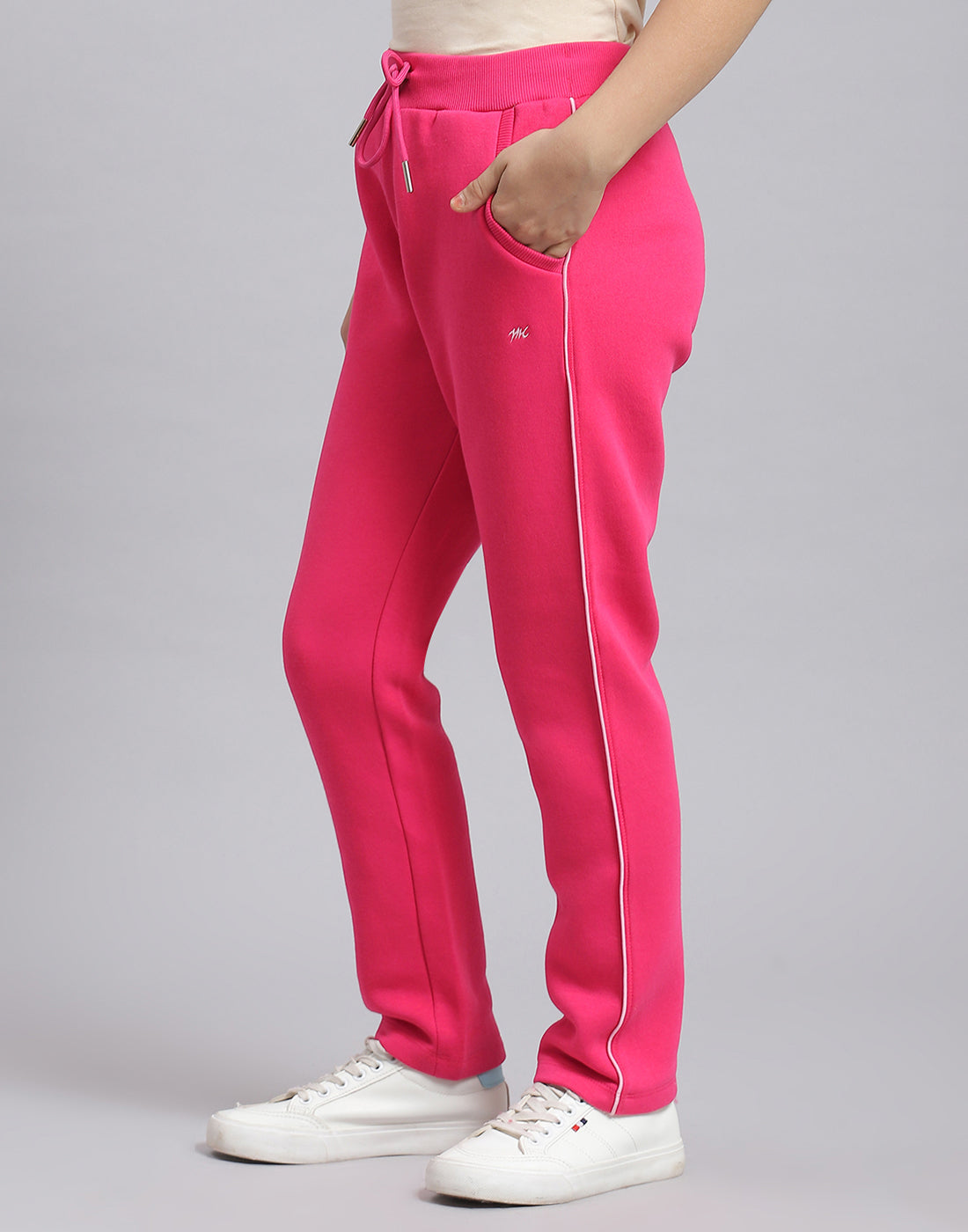 Girls Magenta Solid Regular Fit Lower