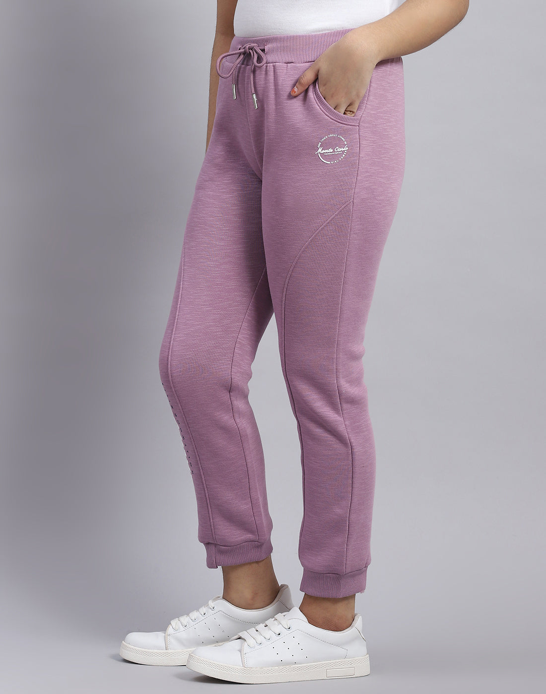 Girls Purple Solid Regular Fit Lower