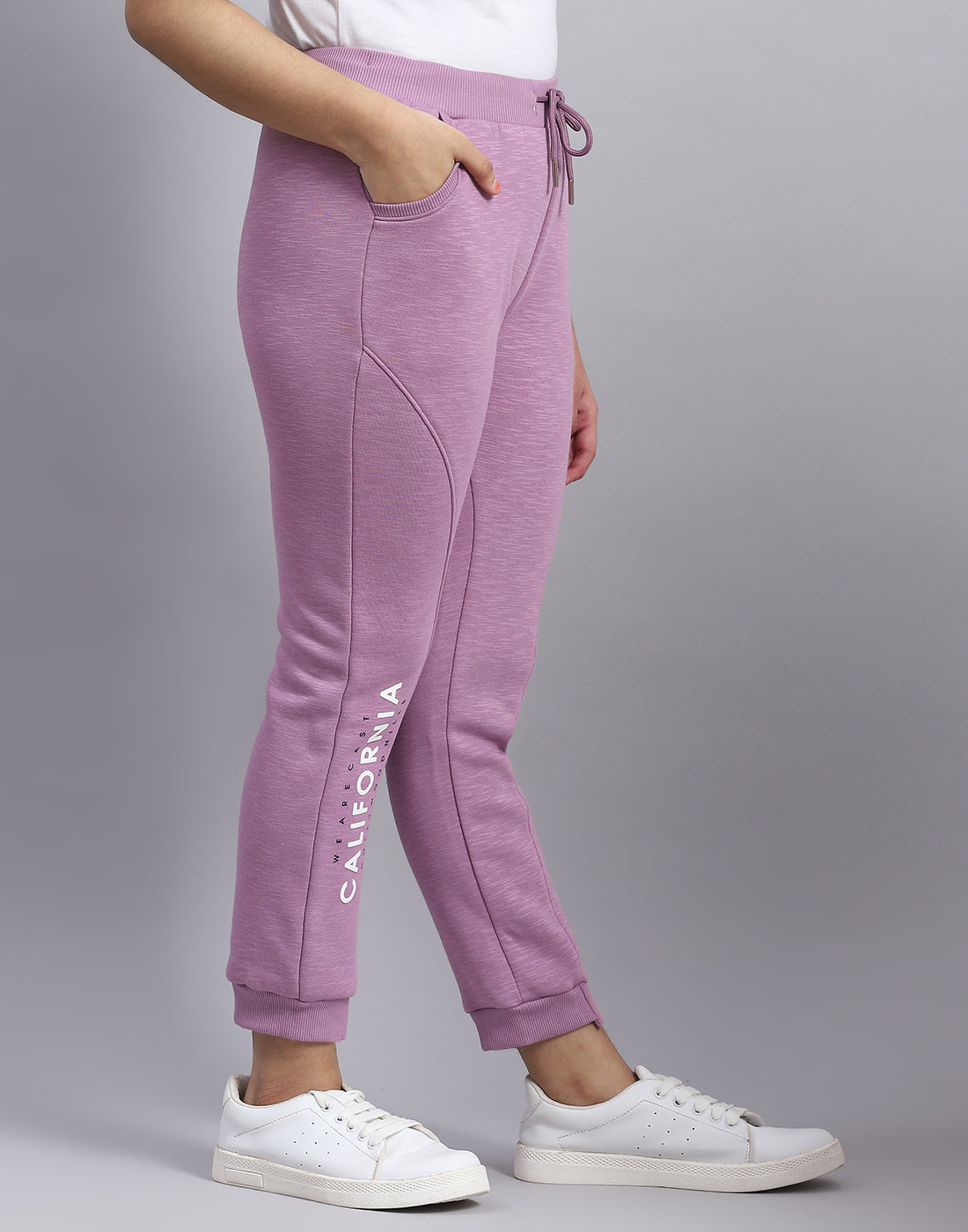 Girls Purple Solid Regular Fit Lower