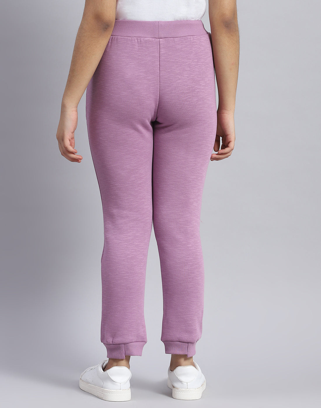 Girls Purple Solid Regular Fit Lower