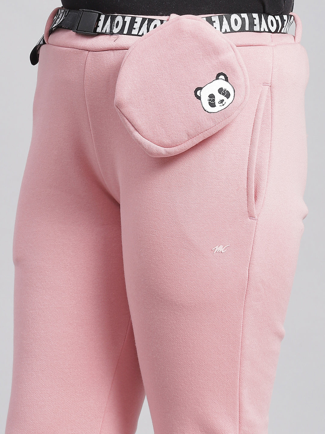Girls Pink Solid Regular Fit Lowers