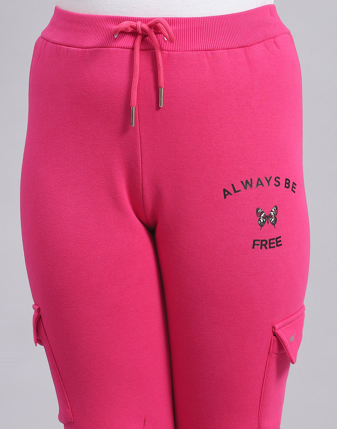 Girls Pink Solid Regular Fit Lower