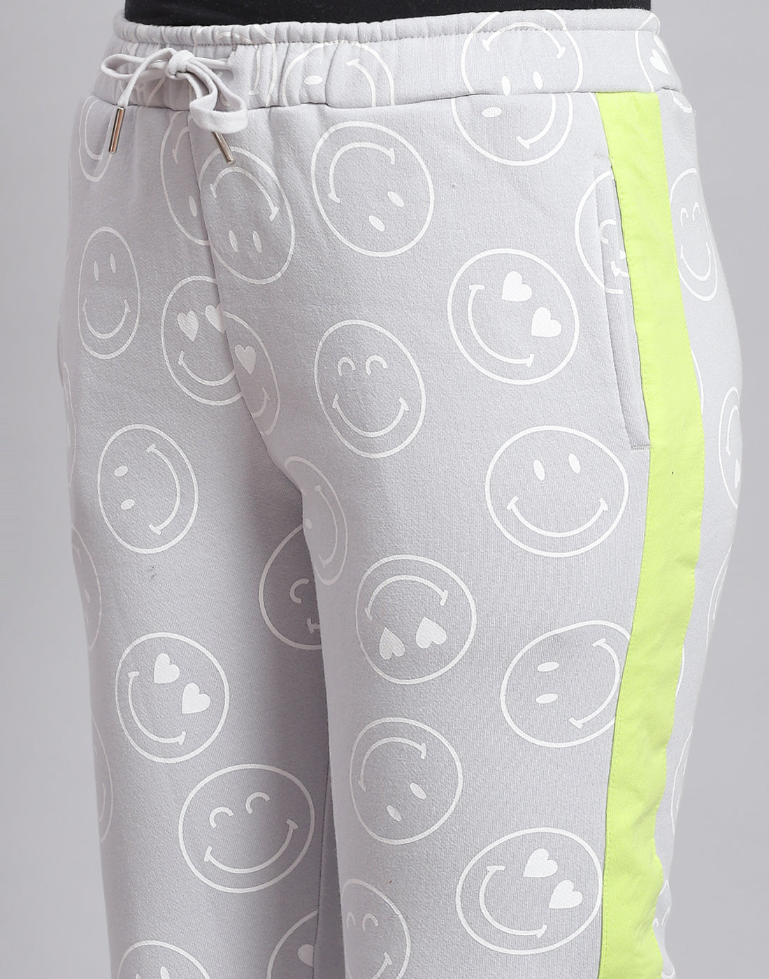 Girls Grey Printed Hooded Full Sleeve Cords Set