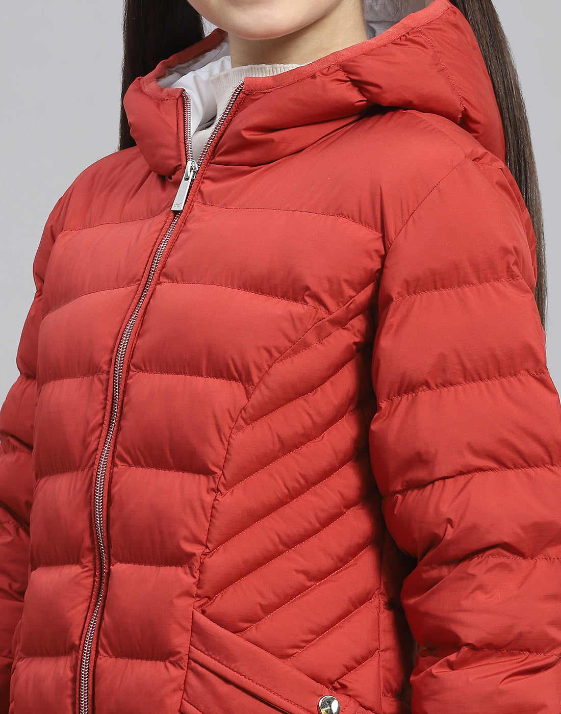 Girls Red Solid Hooded Full Sleeve Girls Jacket