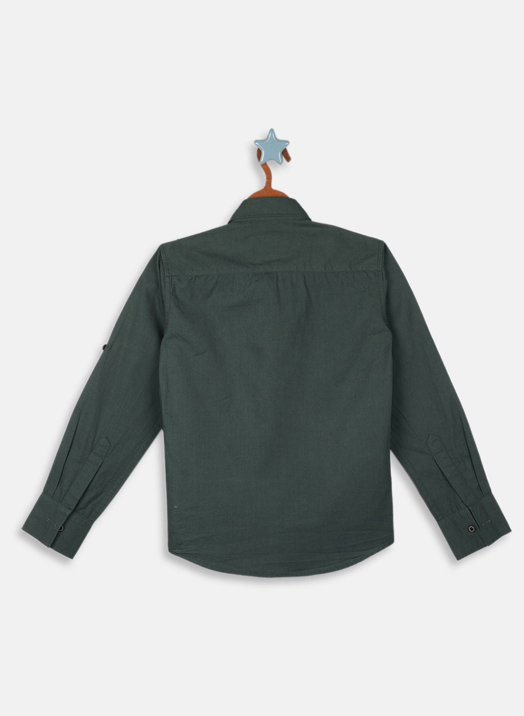 Boys Olive Solid Shirt