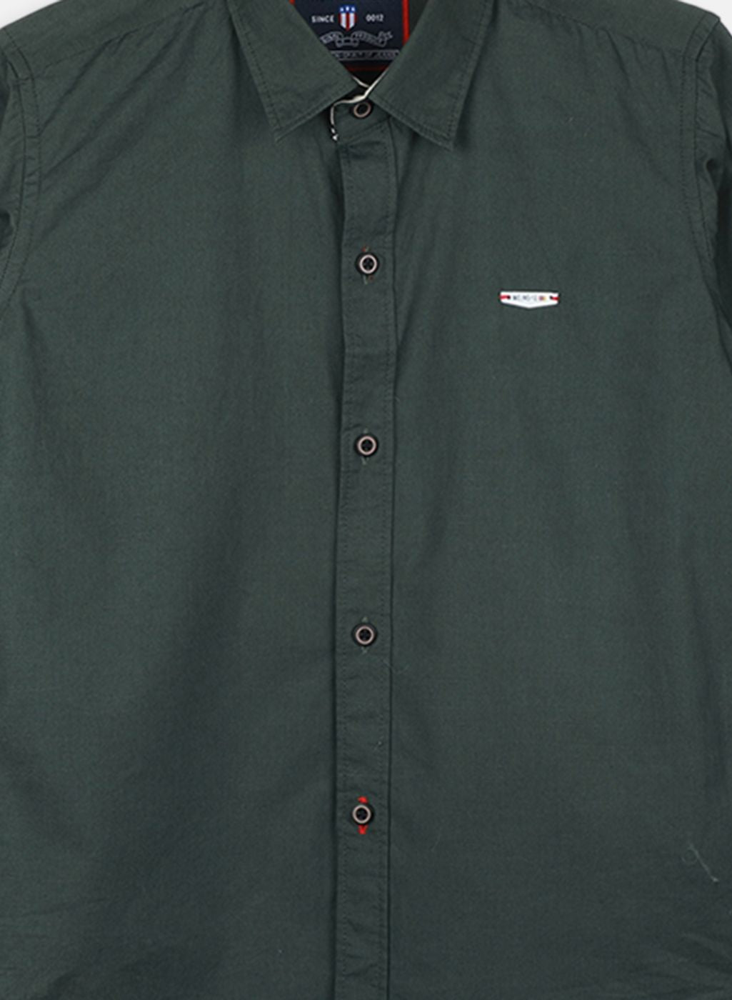 Boys Olive Solid Shirt