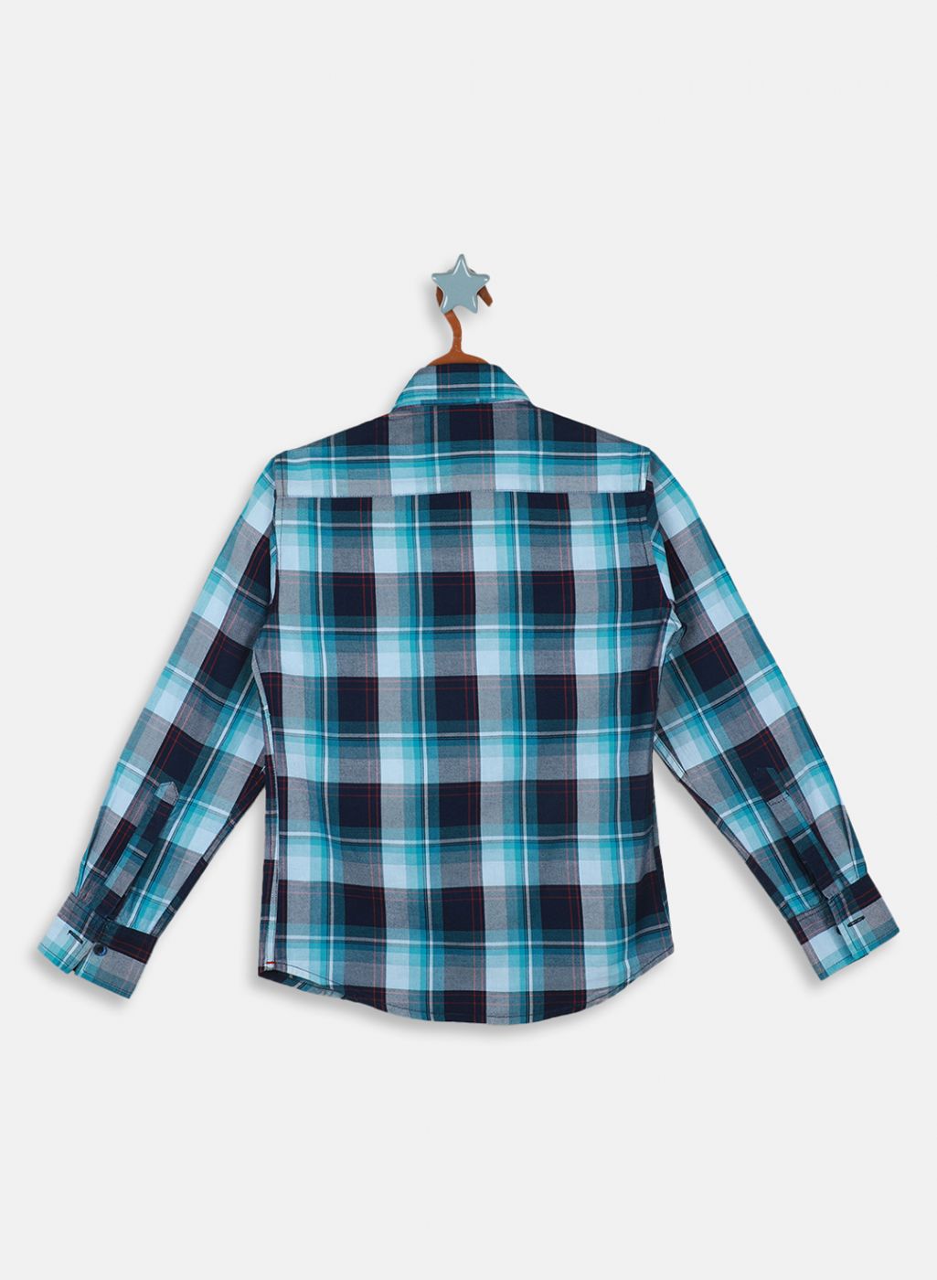 Boys Aqua Blue Solid Shirt