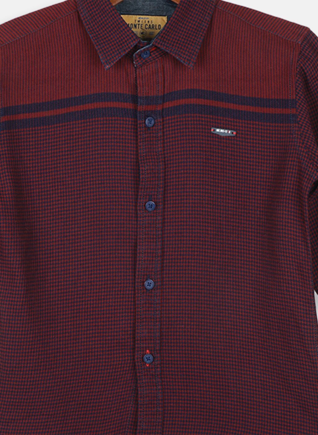 Boys Red Solid Shirt