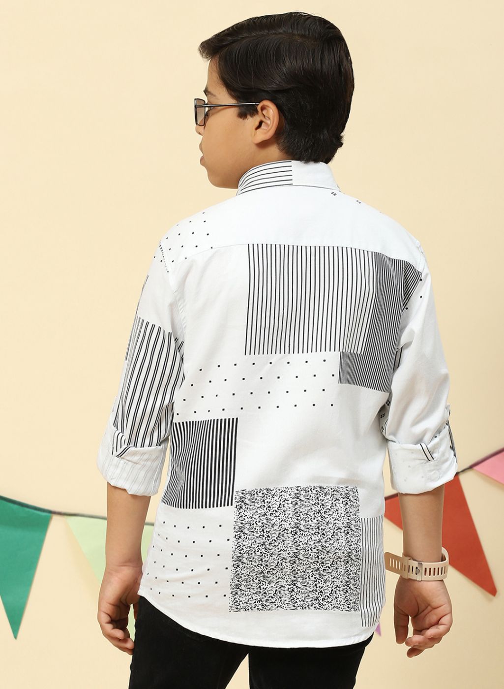 Boys White Solid Shirt