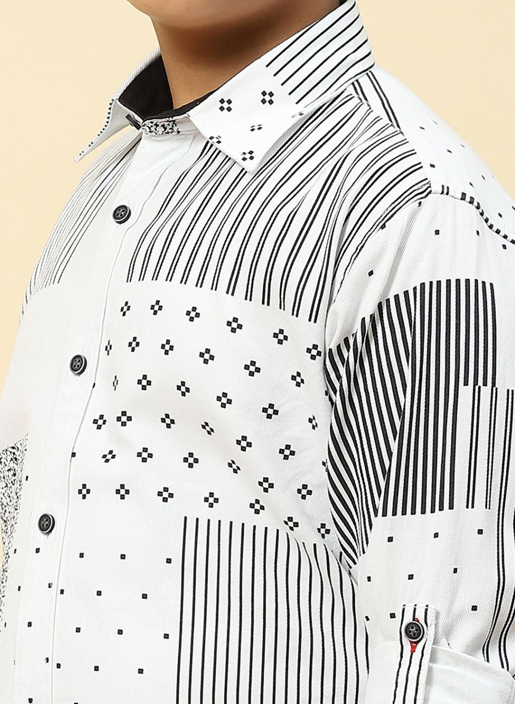 Boys White Solid Shirt