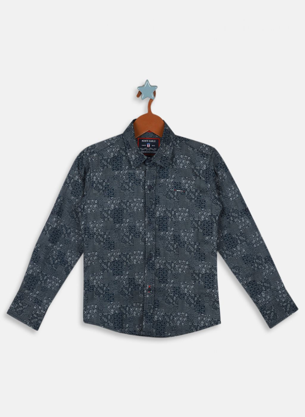Boys Blue Solid Shirt