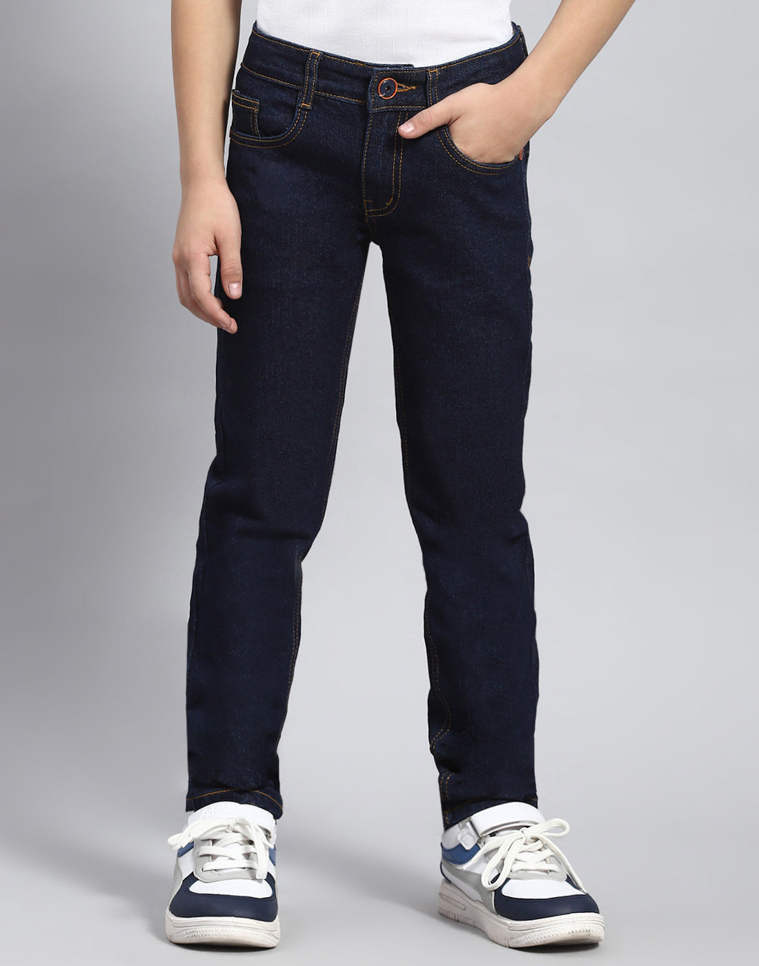 Boys Blue Light Wash Slim Fit Denim - Main Image
