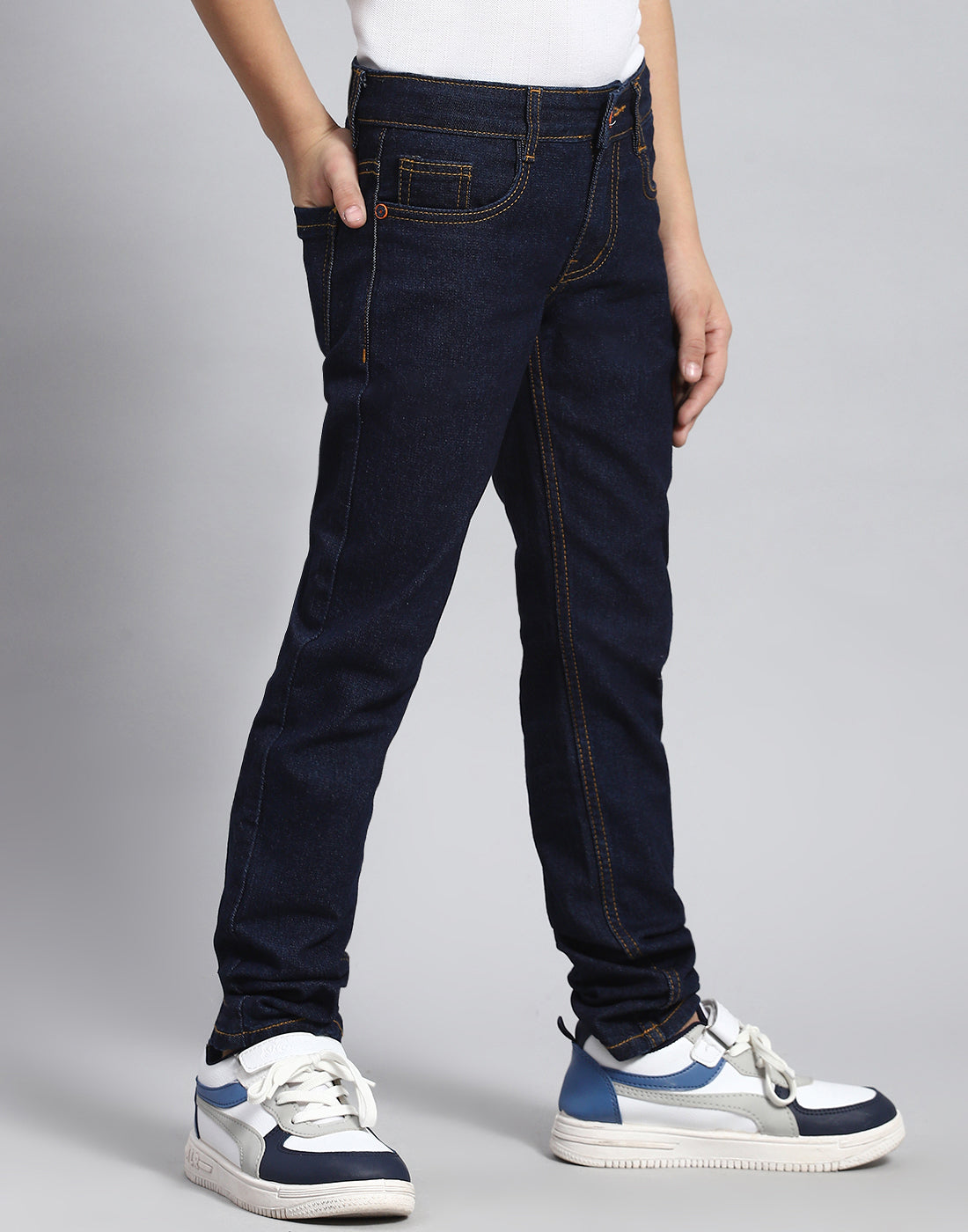 Boys Blue Light Wash Slim Fit Denim