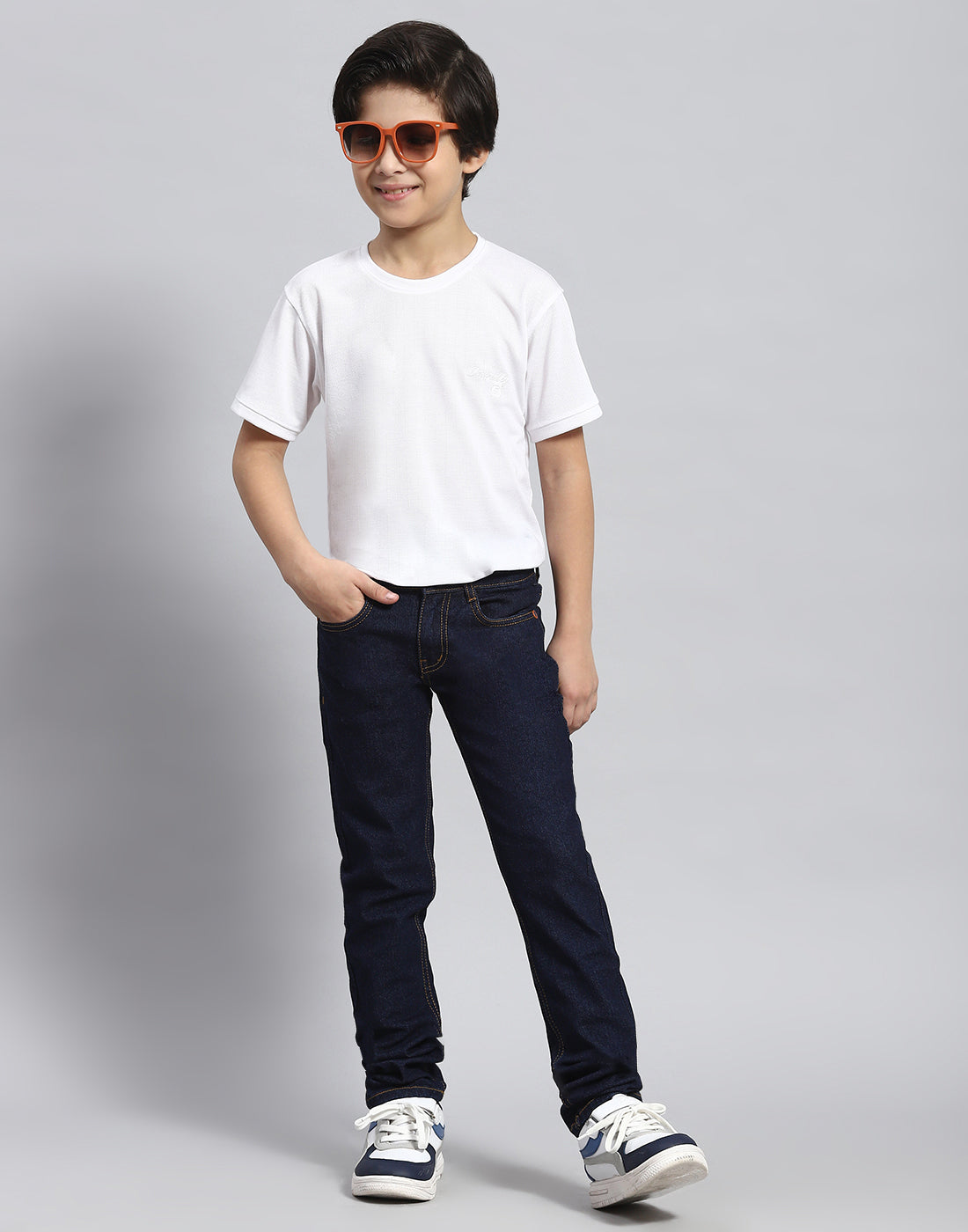Boys Blue Light Wash Slim Fit Denim