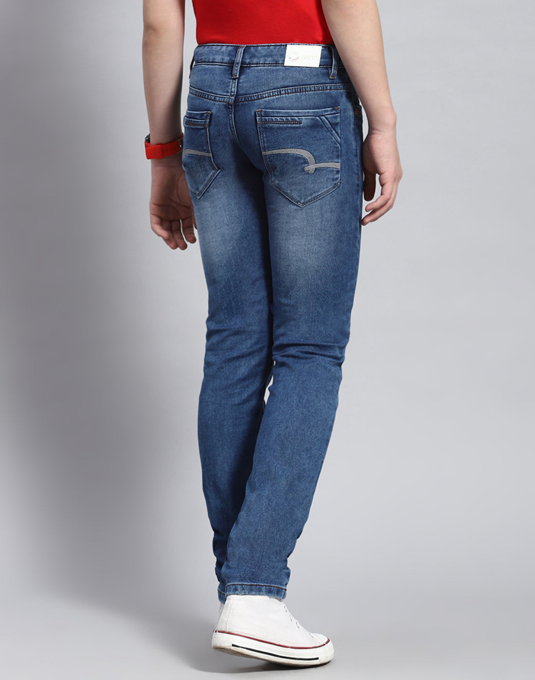 Boys Blue Light Wash Slim Fit Denim