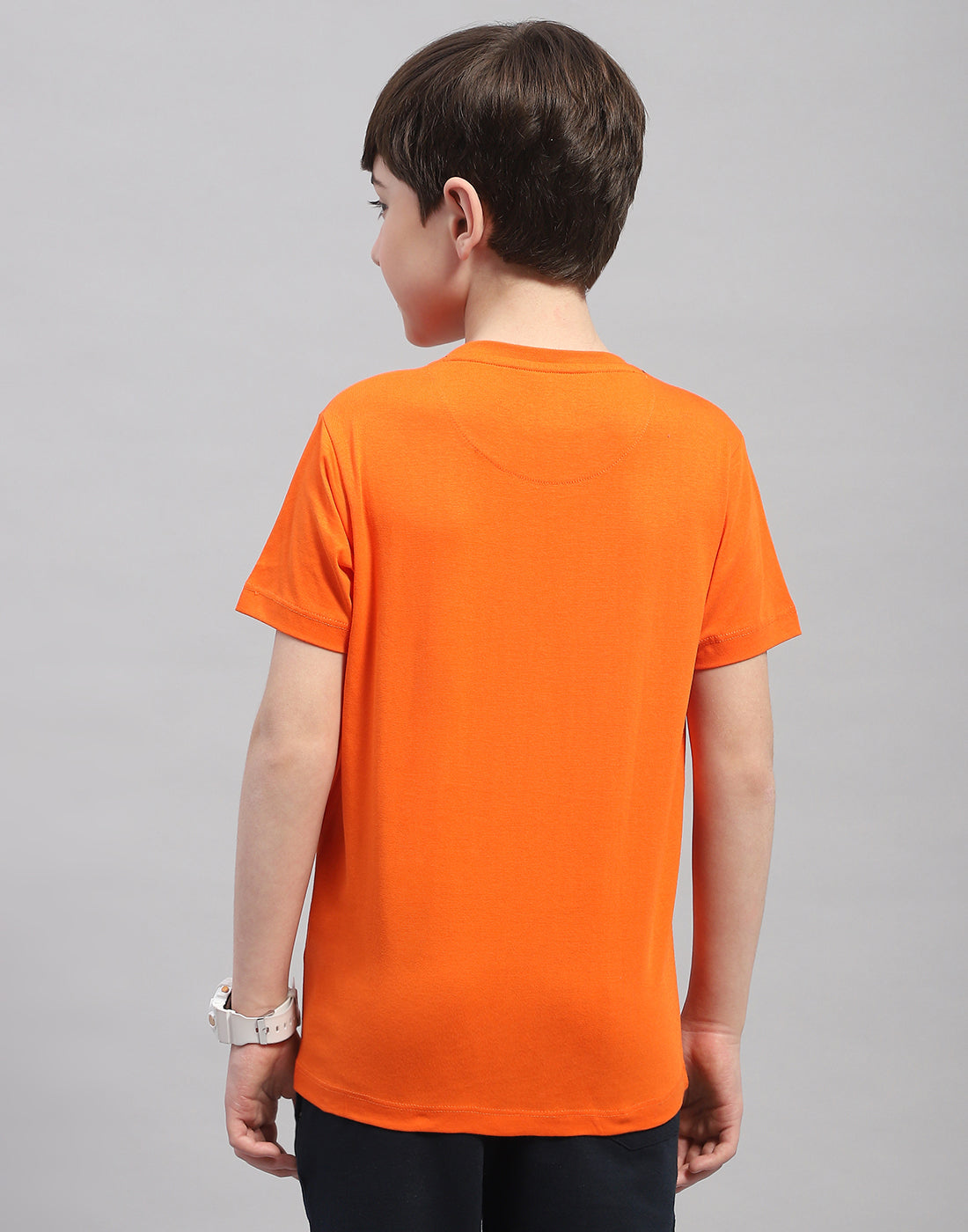 Boys Orange & Turquoise Blue Printed Round Neck Half Sleeve T-Shirt (Pack of 2)