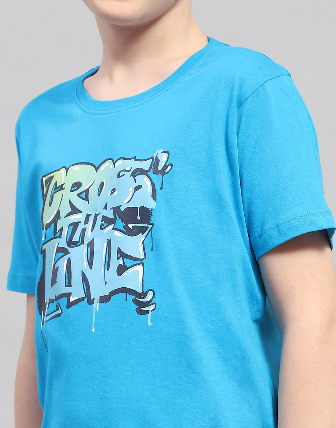 Boys Orange & Turquoise Blue Printed Round Neck Half Sleeve T-Shirt (Pack of 2)