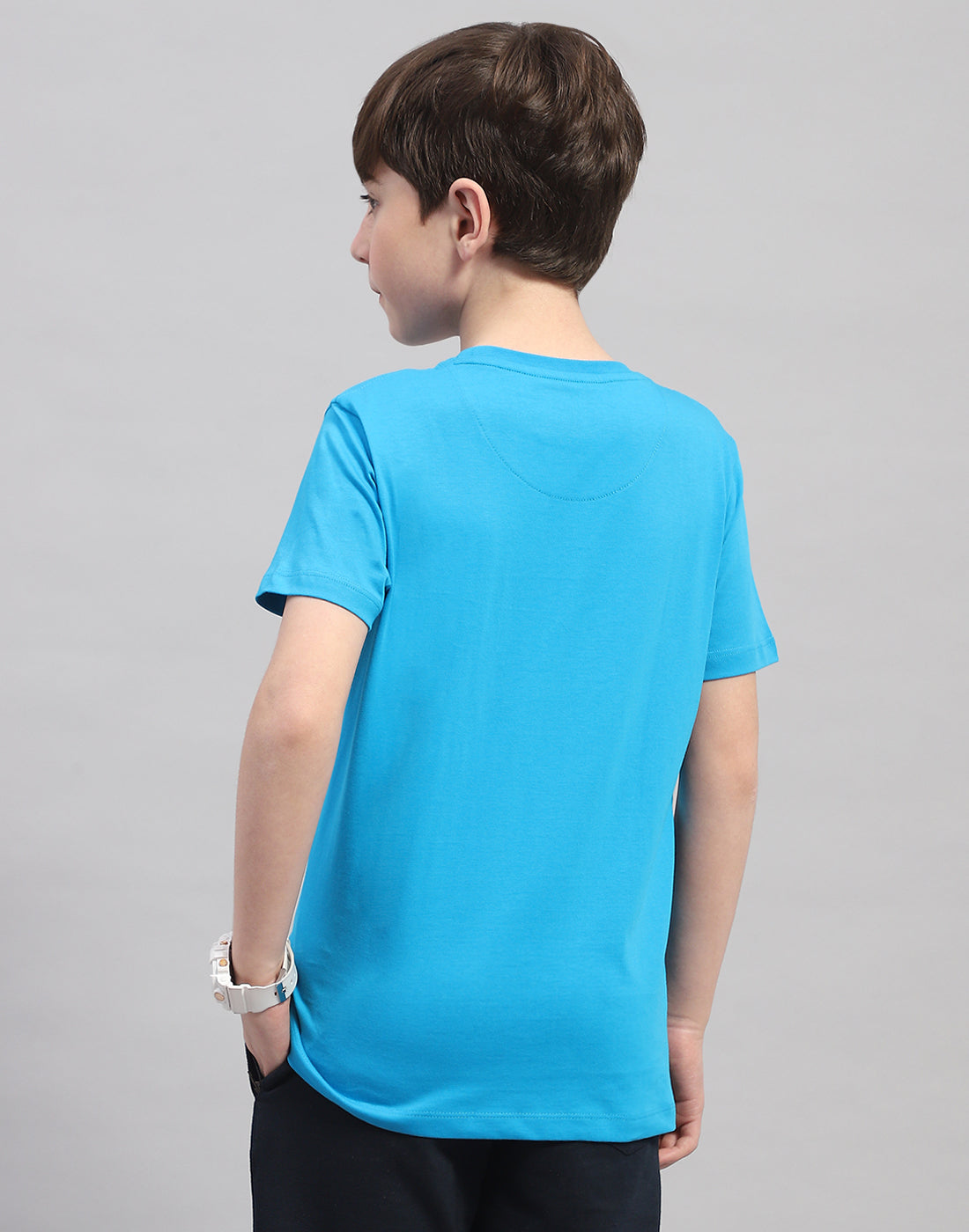 Boys Orange & Turquoise Blue Printed Round Neck Half Sleeve T-Shirt (Pack of 2)