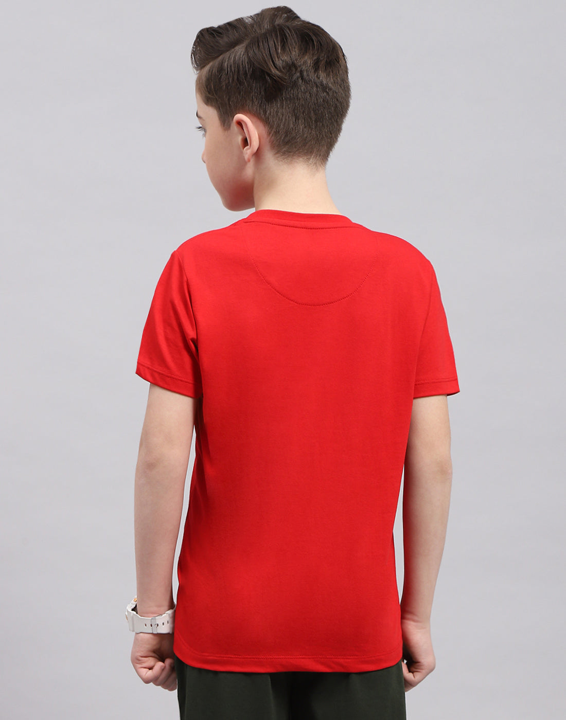 Boys Red & White Printed Round Neck Half Sleeve T-Shirt (Pack of 2)