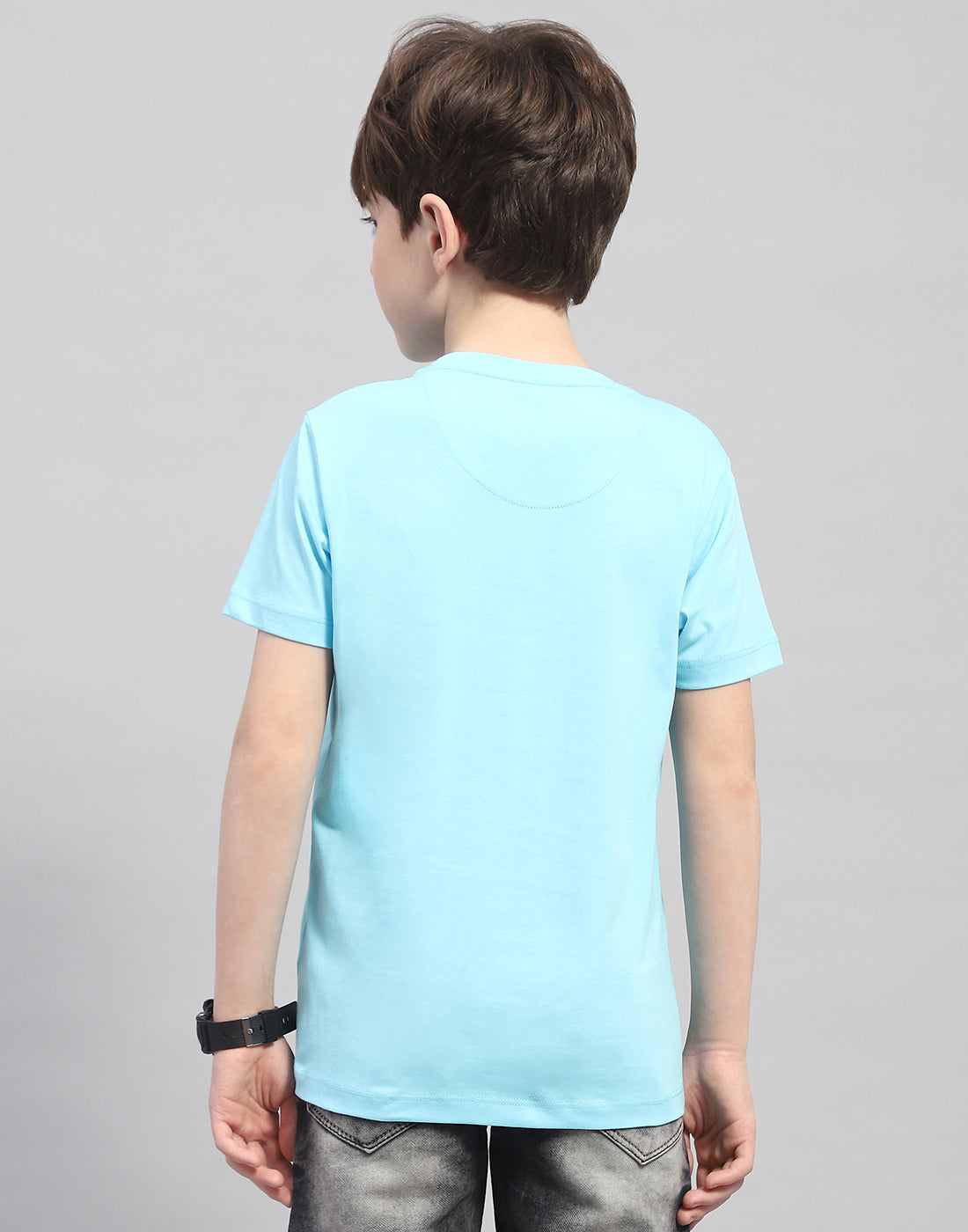 Boys Green & Turquoise Blue Printed Round Neck Half Sleeve T-Shirt (Pack of 2)