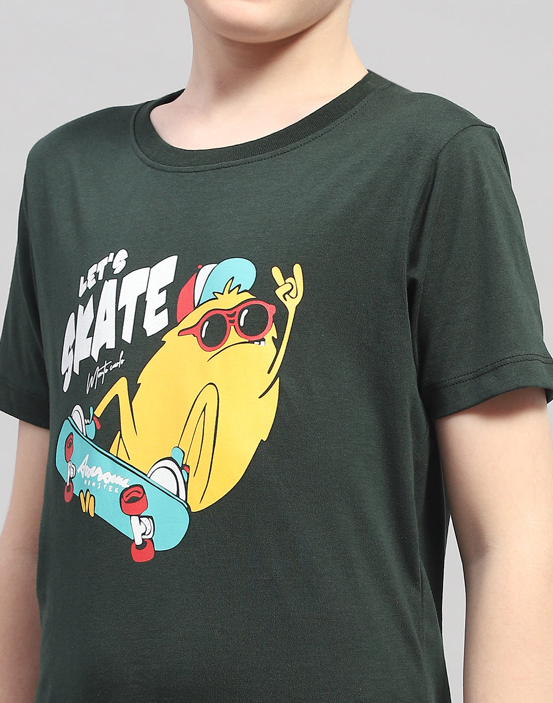 Boys Green & Turquoise Blue Printed Round Neck Half Sleeve T-Shirt (Pack of 2)