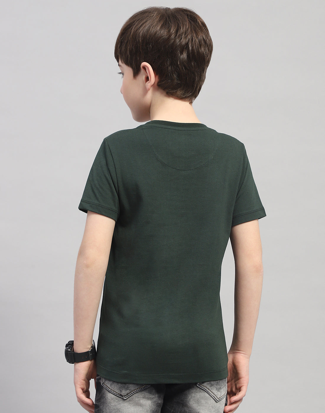 Boys Green & Turquoise Blue Printed Round Neck Half Sleeve T-Shirt (Pack of 2)