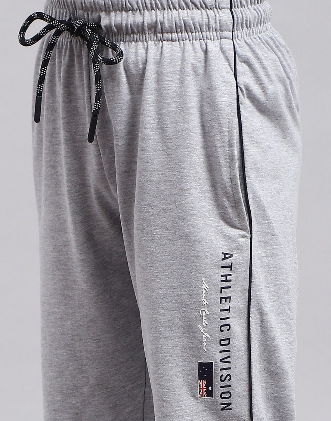 Boys Grey Melange Printed Regular Fit Lower