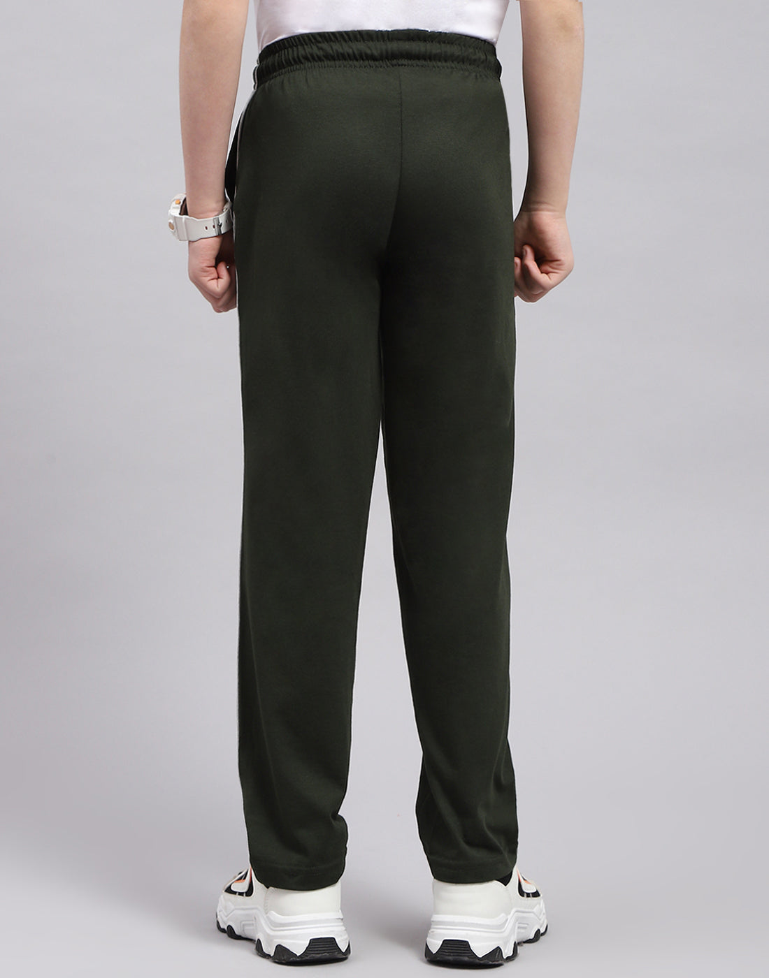 Boys Olive Printed Regular Fit Lower