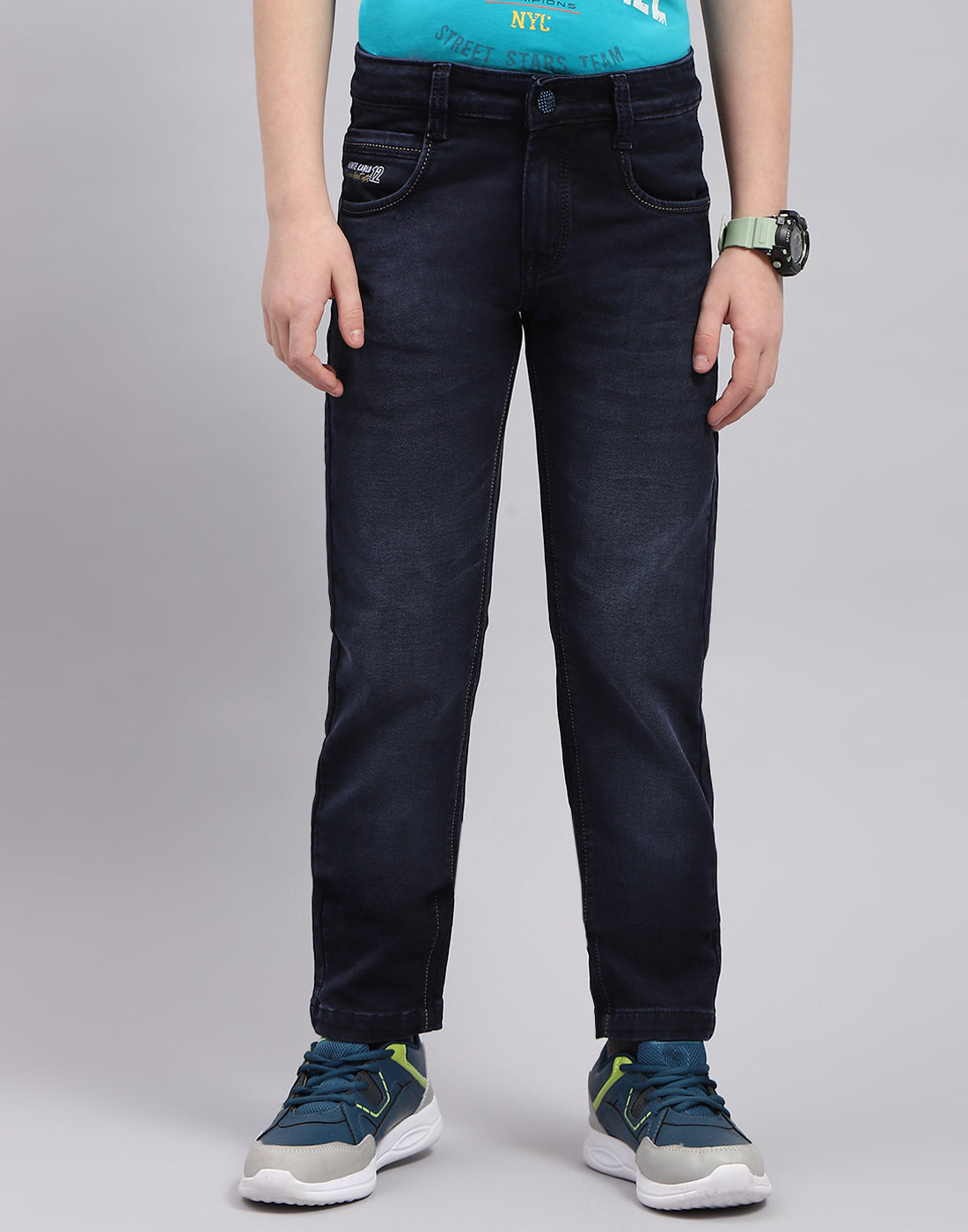 Boys Blue Light Wash Slim Fit Denim
