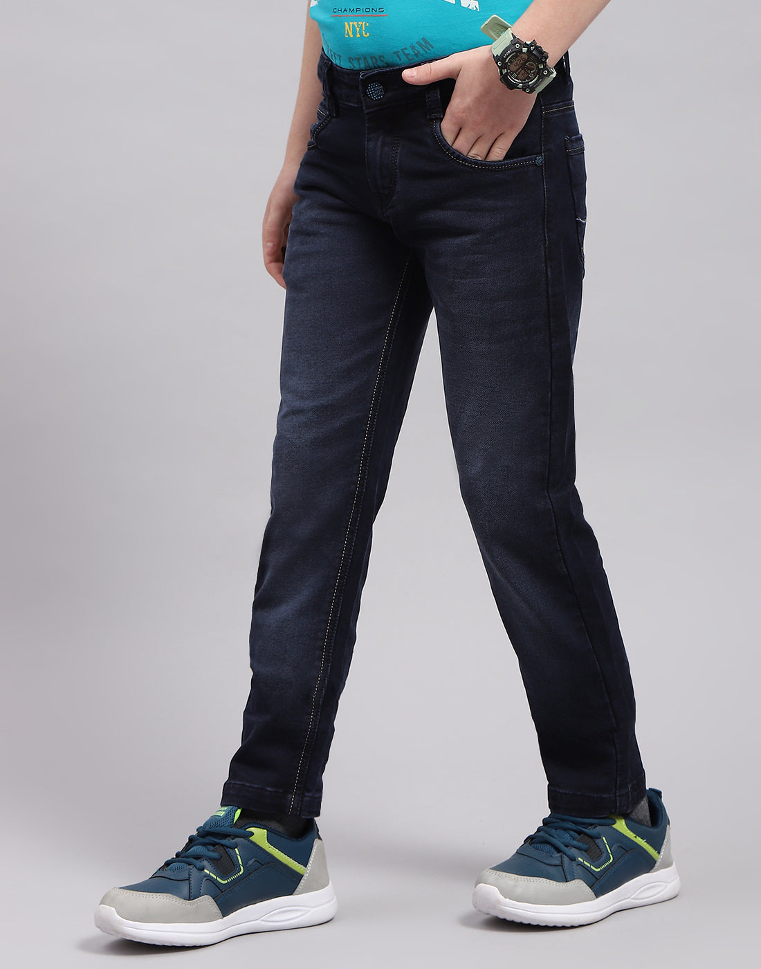 Boys Blue Light Wash Slim Fit Denim
