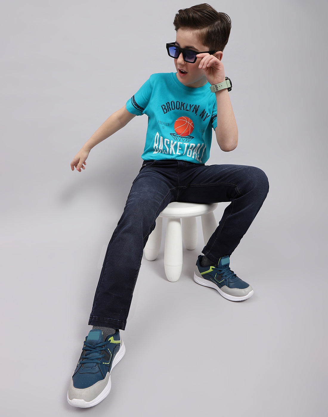 Boys Blue Light Wash Slim Fit Denim