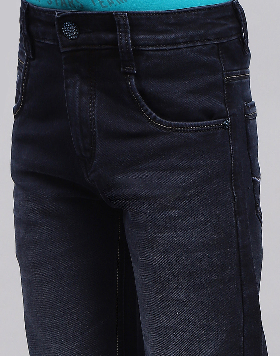 Boys Blue Light Wash Slim Fit Denim